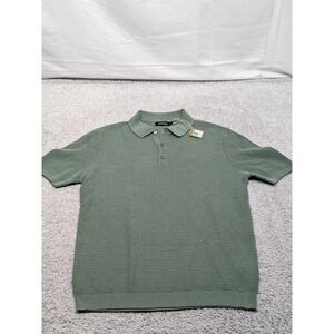 Monoprix Knit Polo French Mens Large Pale Green Preppy‎ European NWT